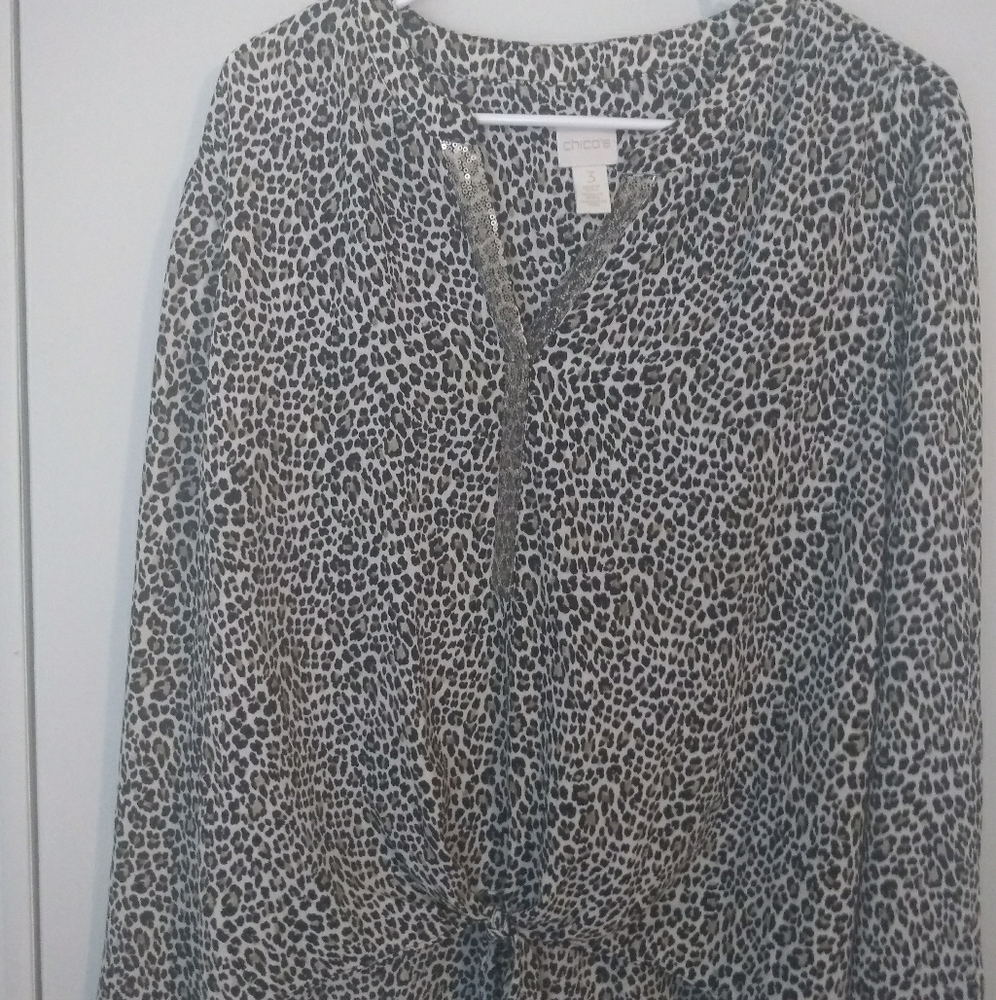 Chico's  Size 3  (XL/16) animal print blouse